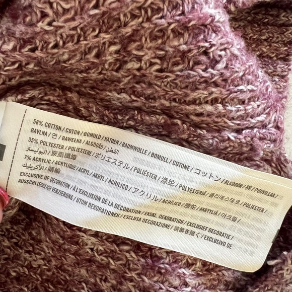 Abercrombie Fitch Women's Hooded Cardigan Sweater Mauve Speckled Knit Size S - Picture 7 of 8